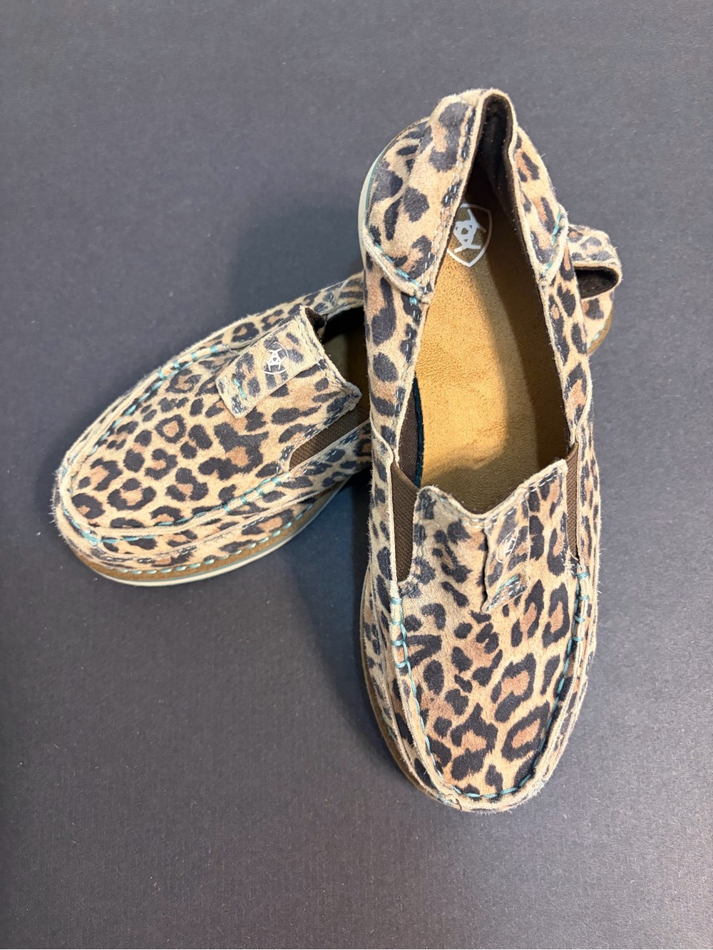 Ariat Kids Cruiser Rodeo Leopard Moccasin Slip-Ons - Brown/Tan